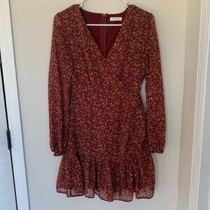 Orangey-Red Floral Dress